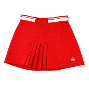 Le Coq Sportif Vintage Red Pleated Tennis Skirt Size 12 Retro Preppy